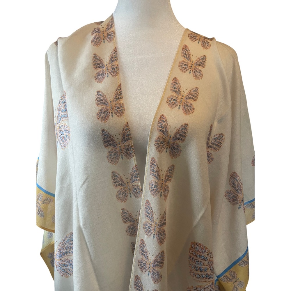 JC Sunny Womens Boho Artsy Paisley Butterfly Lightweight Kimono OS‎ Hippie Open